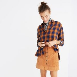 Madewell Sz Small Orange Navy Westward Shirt C